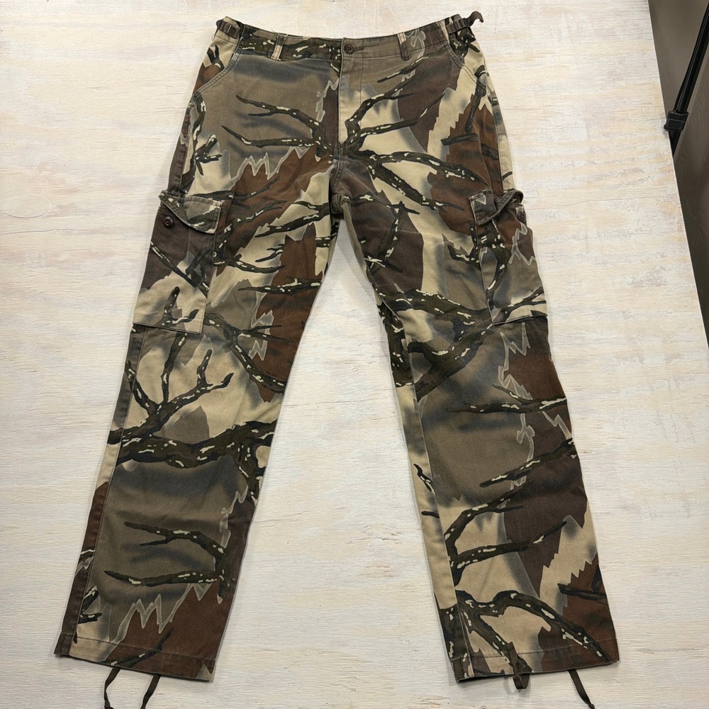 Cabelas Cargo Pants Deception Camo 36 Vintage Y2K Wide Leg Brown Mens
